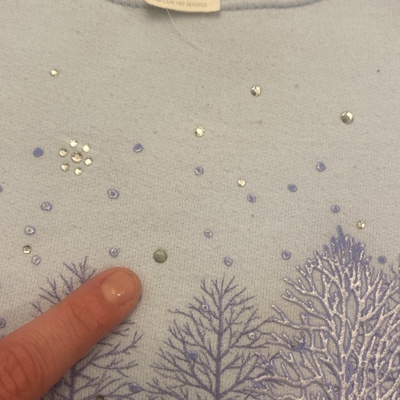 Vintage 90s Winter Wonderland Morning Sun Crewneck Sweatshirt Size Medium - Picture 4 of 5